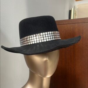 Black Hat with Silver Band